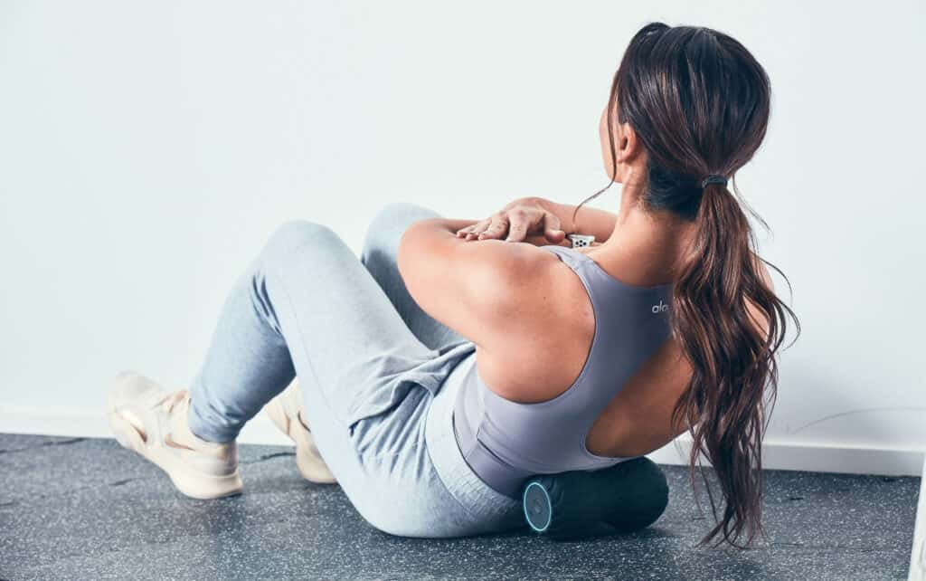 foam rolling on Therabody Wave roller